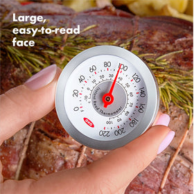 The thermometer in use demonstrates fast, accurate measurement during cooking.