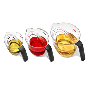 OXO Good Grips angled measuring cup 1-cup angle view for easy above-read measurements.