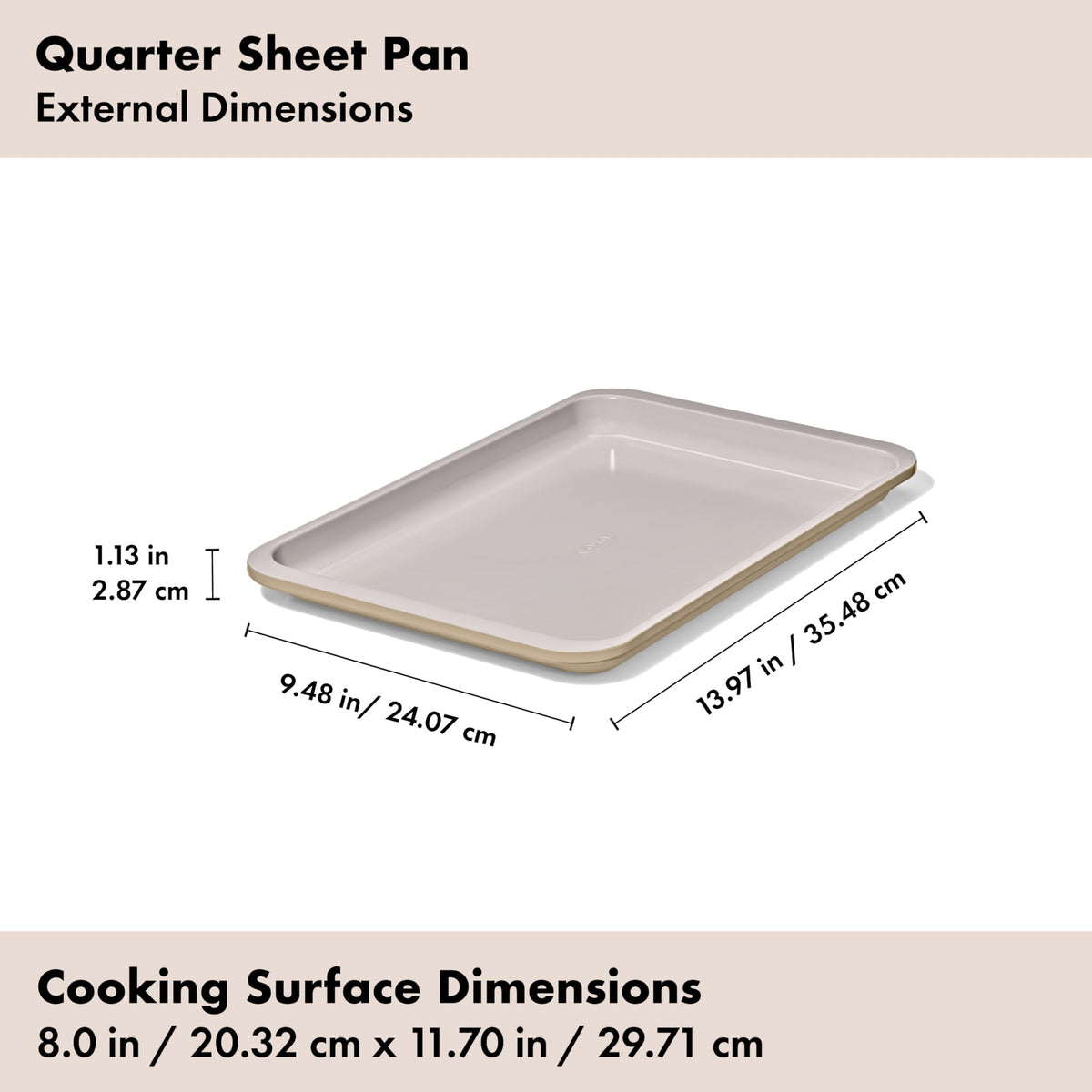 Pans with wide rims provide secure grip for oven handling