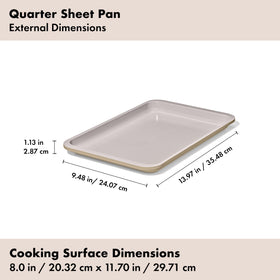 Pans with wide rims provide secure grip for oven handling