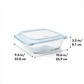OXO Good Grips baking dish microwave-safe for quick reheats.