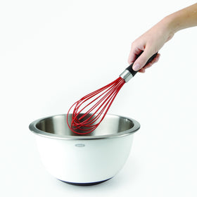 OXO Good Grips balloon whisk is dishwasher-safe, easy to clean after cooking