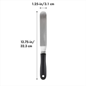 OXO Good Grips Bent Icing Spatula soft non slip handle for comfortable decorating sessions.