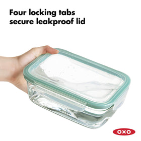OXO Good Grips borosilicate glass designed for freezer-to-oven transitions.
