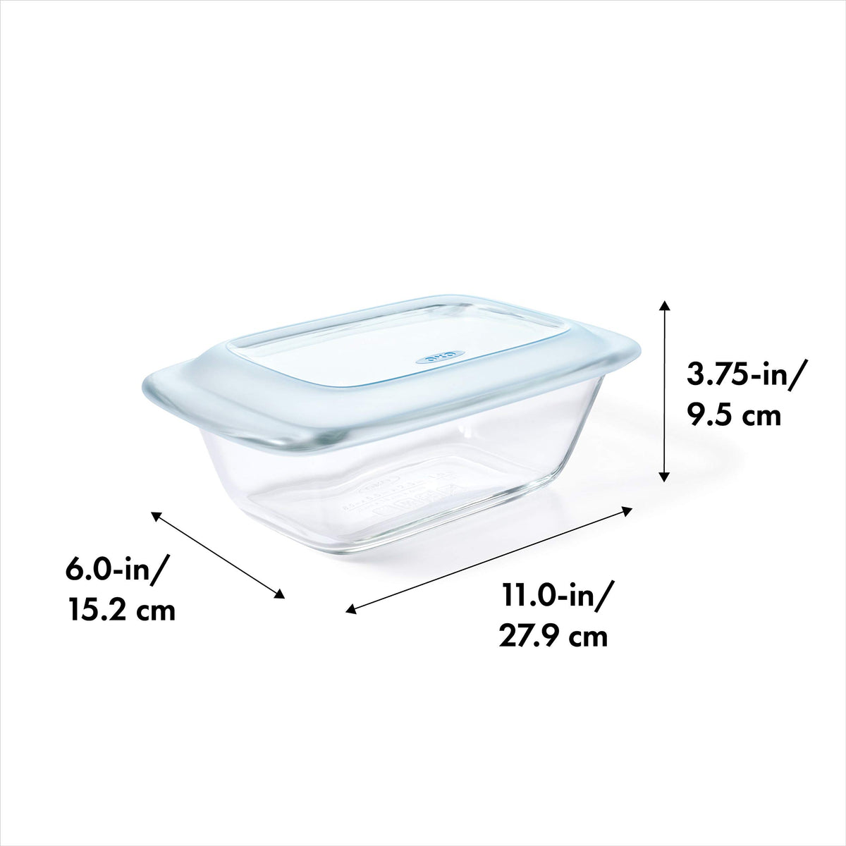 OXO Good Grips borosilicate glass loaf pan resists temperature changes.