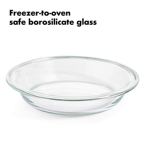 OXO Good Grips borosilicate glass pie dish, built for temperature changes and durable use.
