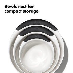 Non-skid bottom on the OXO Good Grips bowl stabilizes it on the counter.