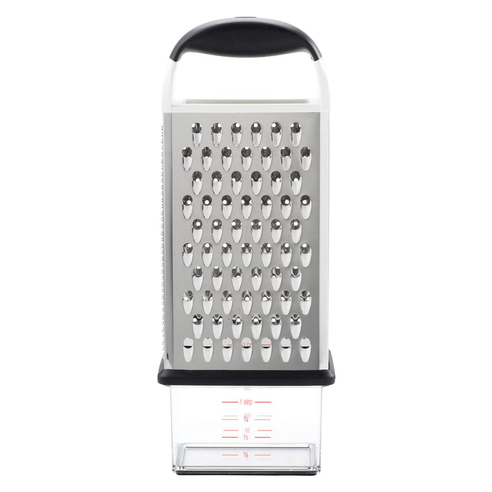 OXO Good Grips Box Grater coarse surface for fast cheese grating with stability
