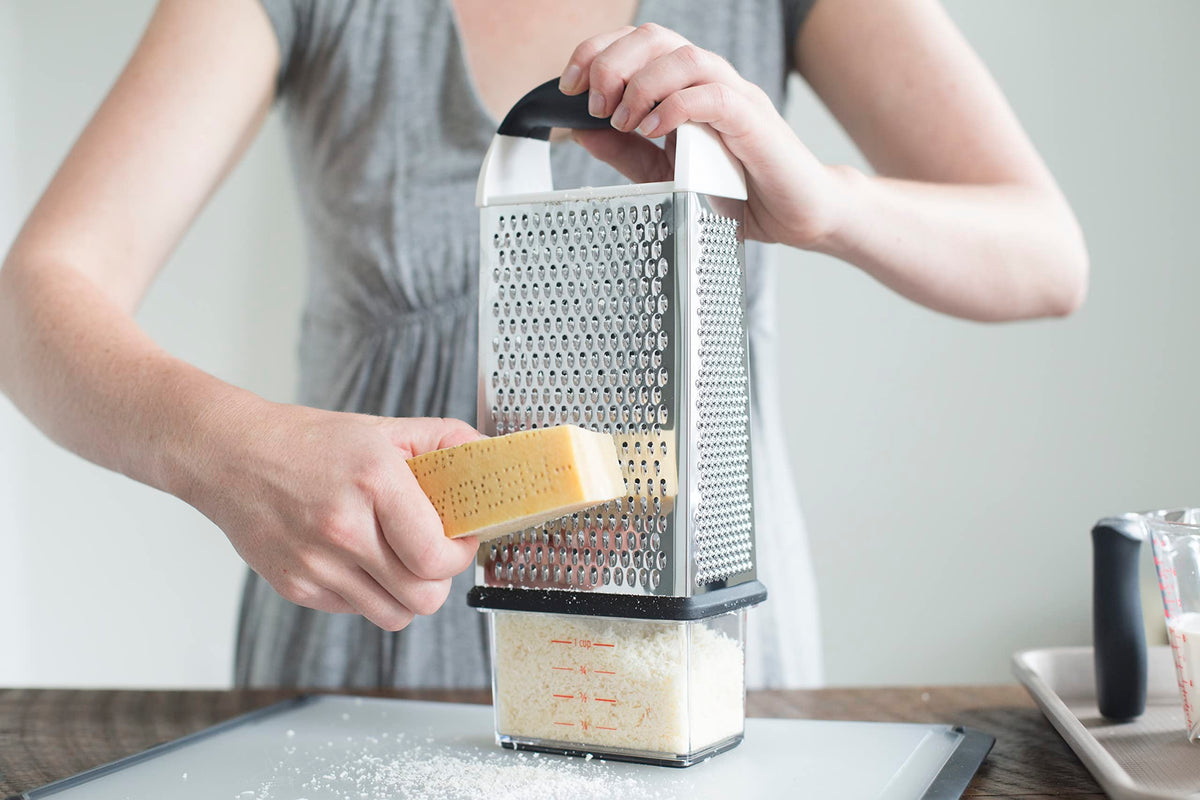 OXO Good Grips Box Grater slim design fits easily in drawers