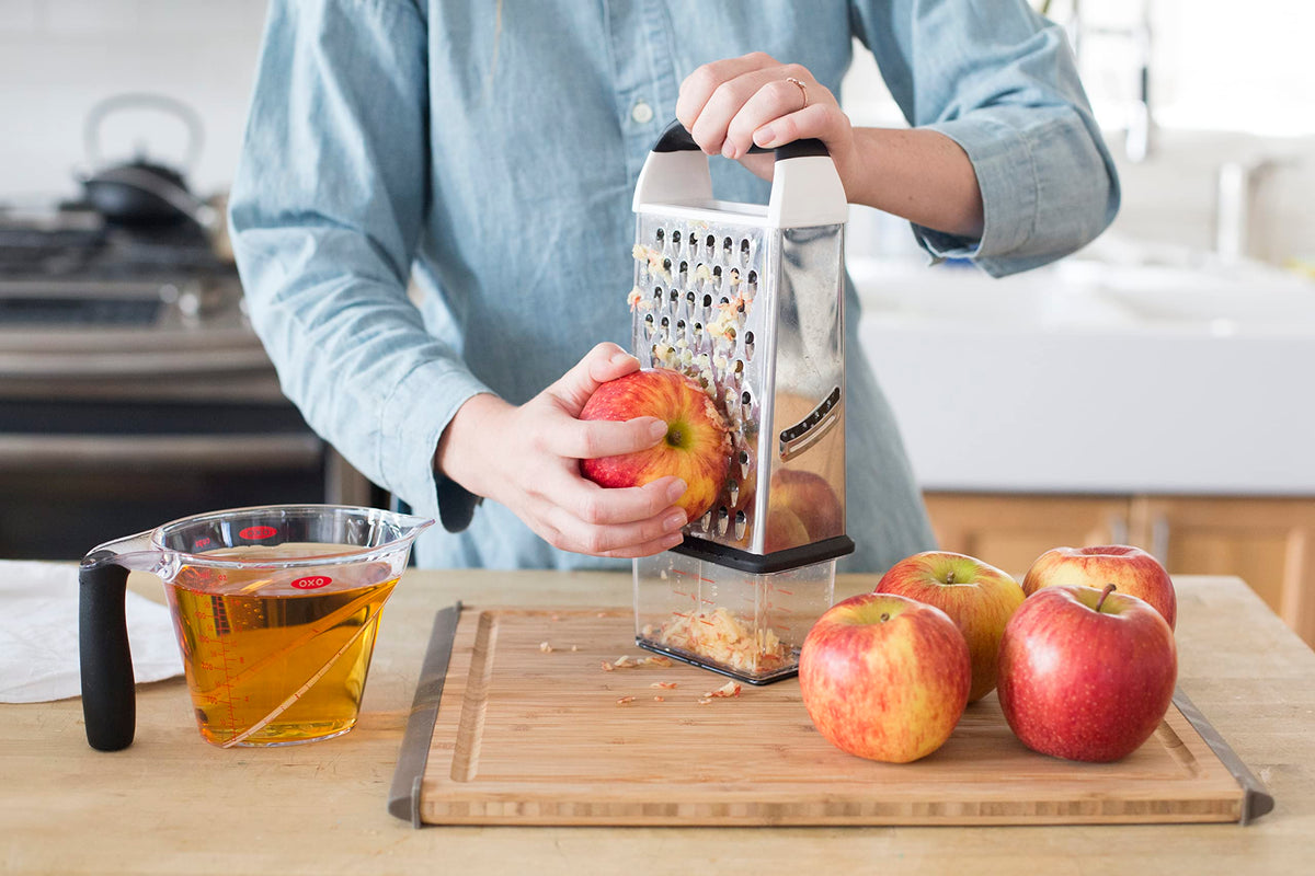 OXO Good Grips Box Grater soft non-slip handle for comfortable grating sessions