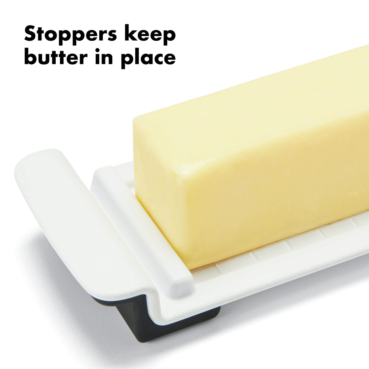OXO Good Grips Butter Dish short-stick compatibility for compact portions.