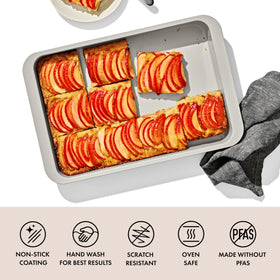 OXO Good Grips interior view highlights ceramic non-stick surface for easy release