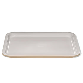 OXO Good Grips ceramic-coated half sheet pan close-up showing easy release
