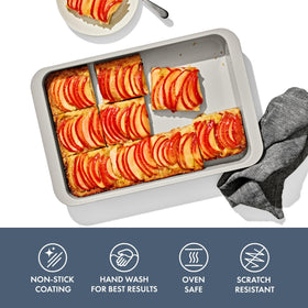 OXO Good Grips ceramic non-stick coating allows minimal sticking and quick cleanup