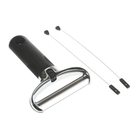 OXO Good Grips Cheese Slicer demonstrates adjustable slice thickness for precise cuts