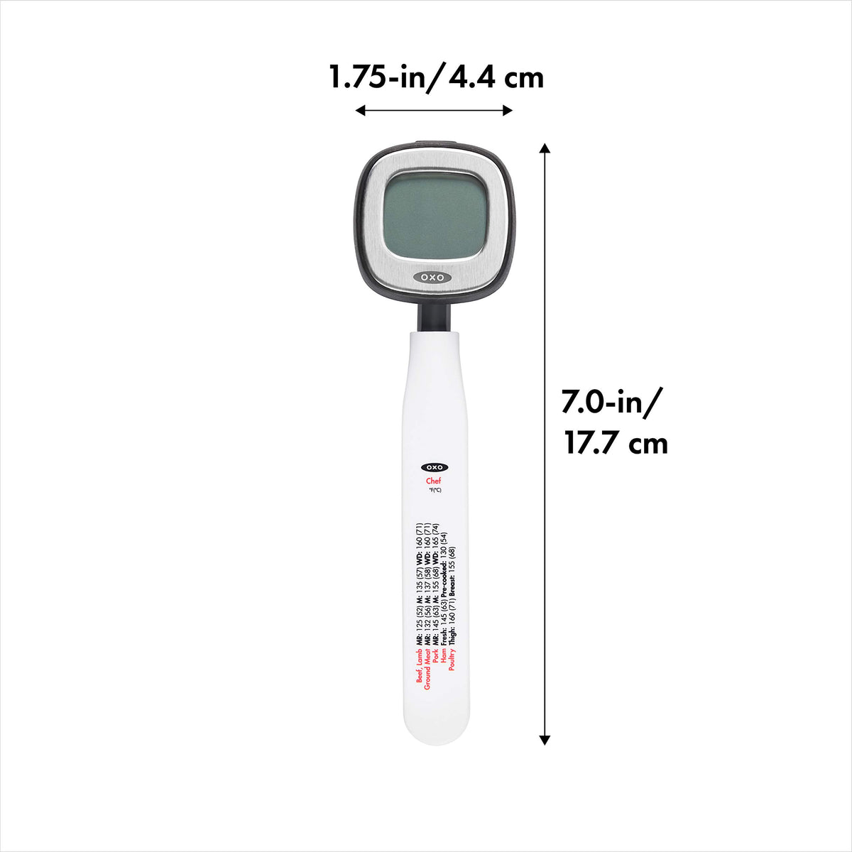 OXO Good Grips Chef's Precision thermometer ultra-thin tip enables rapid readings