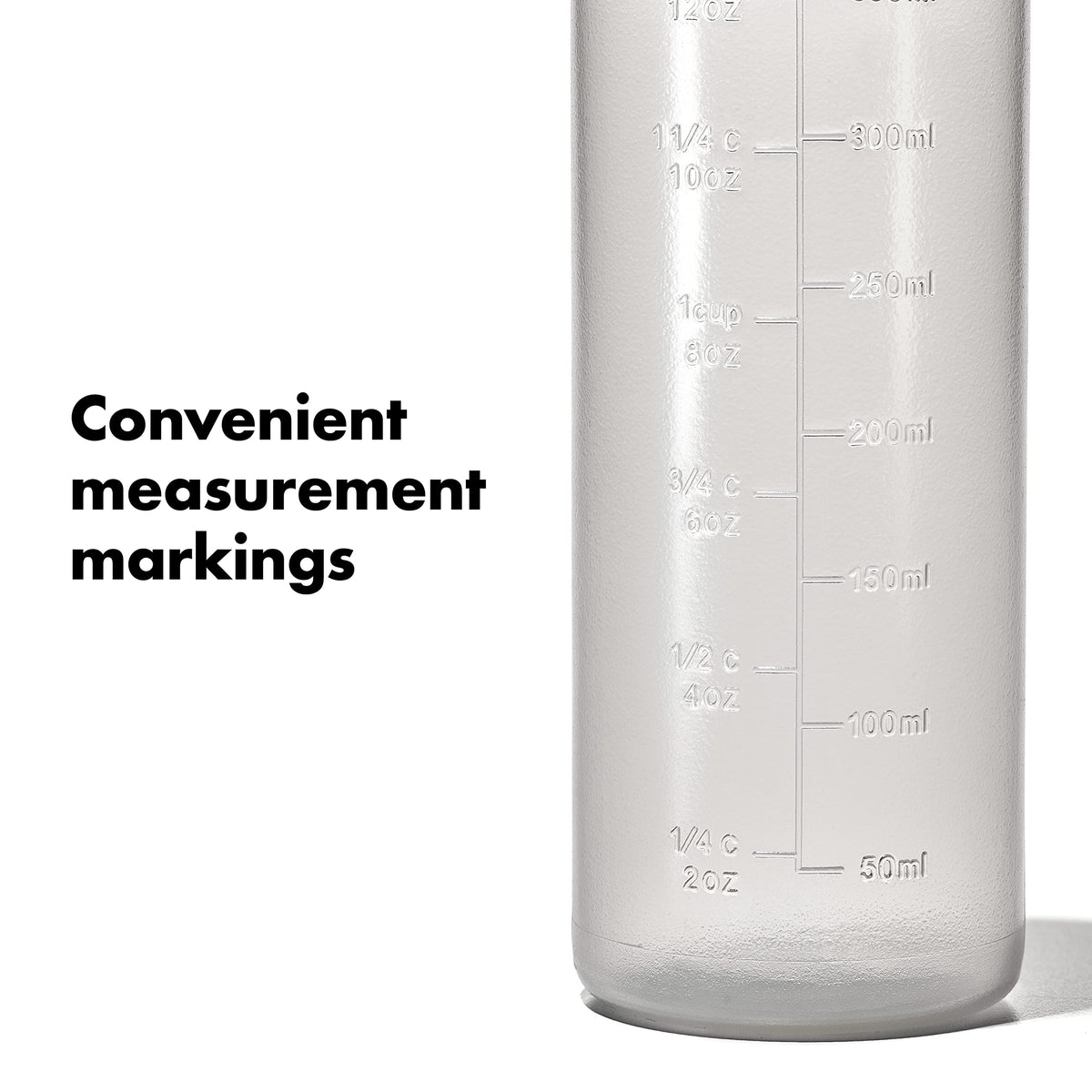 OXO Good Grips Chef's Squeeze Bottle BPA-free with measurement markings for accuracy.
