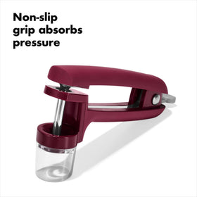 OXO Good Grips Cherry and Olive Pitter is dishwasher safe for easy cleanup.