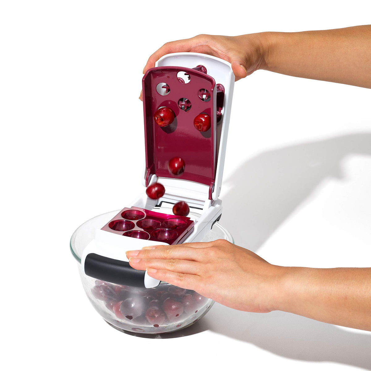 OXO Good Grips Cherry Pitter enables one-handed operation