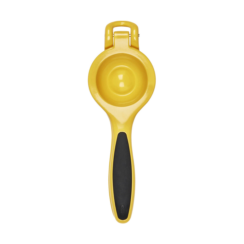 OXO Good Grips Citrus Squeezer front view with non-slip handles for comfortable juicing.