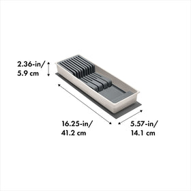 Close-up of small-knife slots for organized, safe access.
