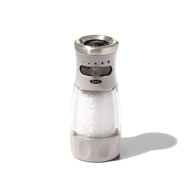OXO Good Grips Contoured Salt Grinder front view with non-slip grip for easy grinding