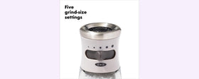 OXO Good Grips Contoured Salt Grinder refill cap open for quick refills