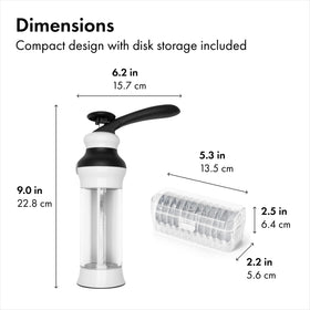 OXO Good Grips cookie press clear body showing remaining dough.