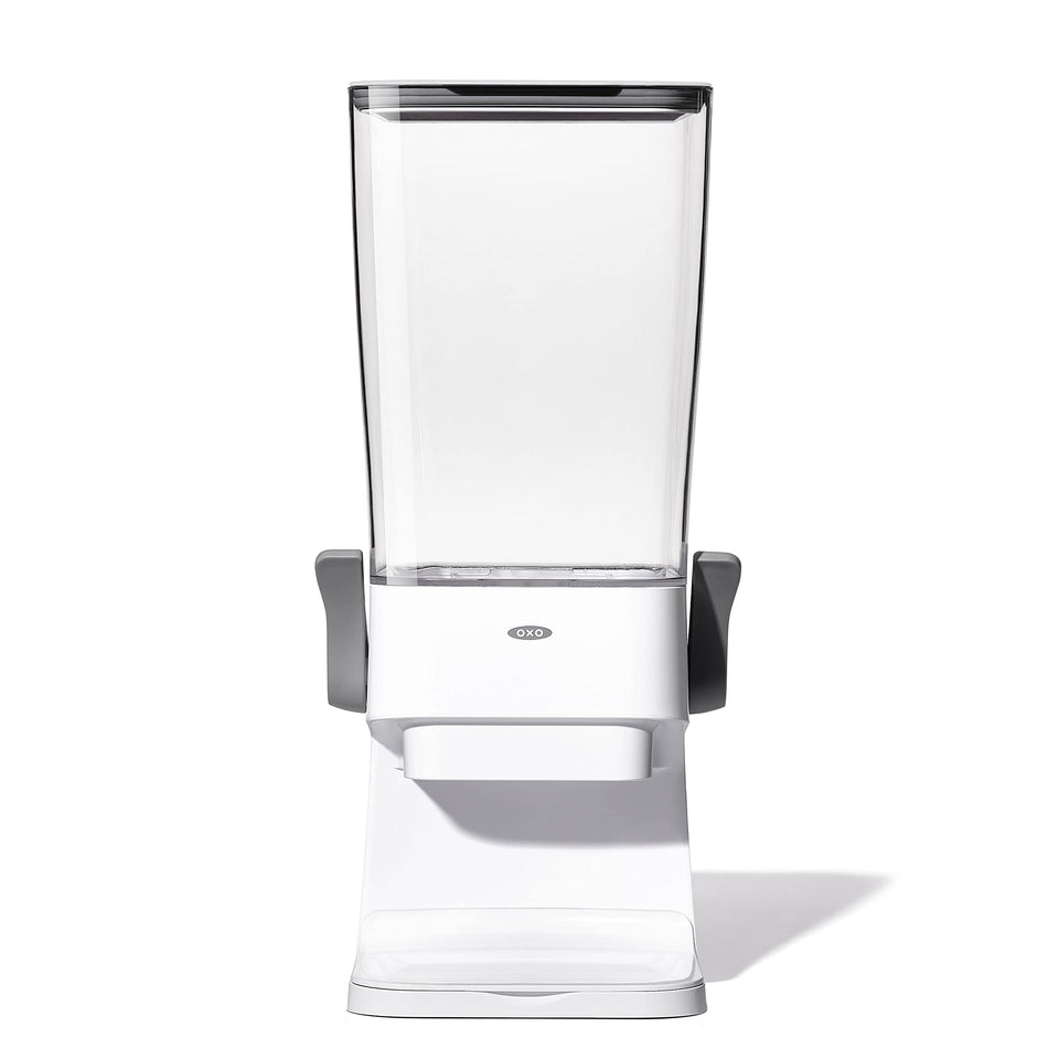 OXO Good Grips cereal dispenser pour spout enables precise, one-handed servings.