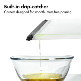 OXO Good Grips cutting board non-porous surface resists odors and stains.