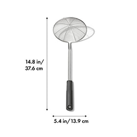 OXO Good Grips deep open basket skimmer drains efficiently vegetables