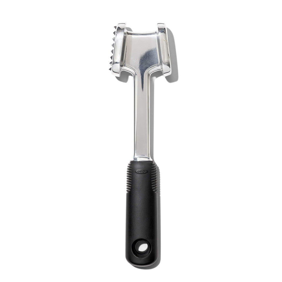 OXO Good Grips die-cast meat tenderizer front view for a sturdy grip and compact form