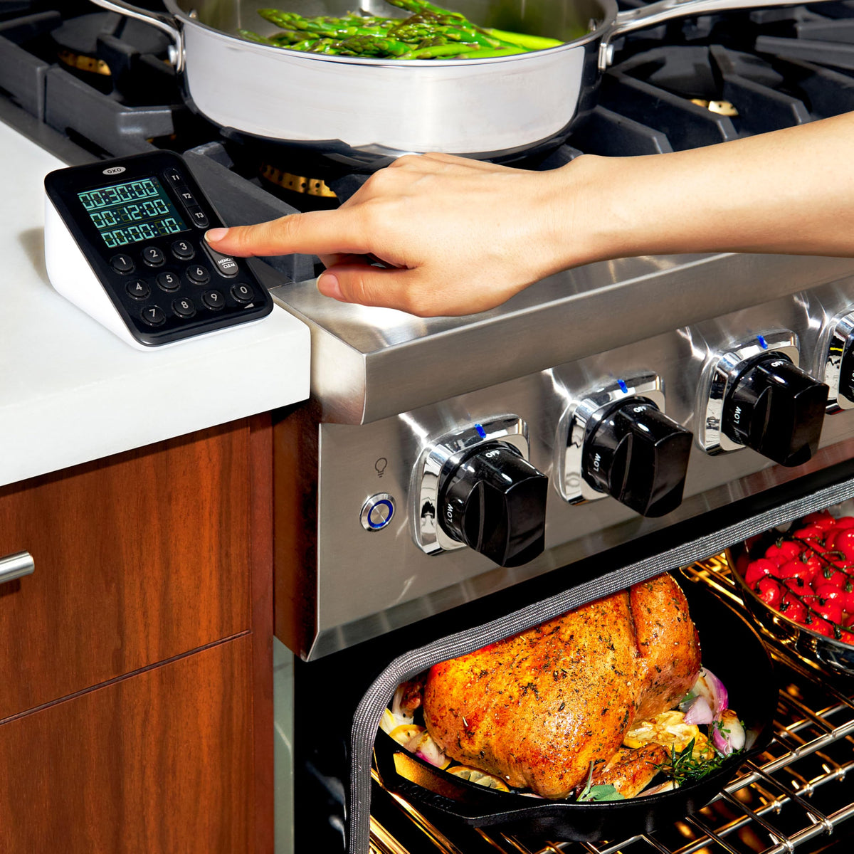 OXO Good Grips timer ships with three AAA batteries