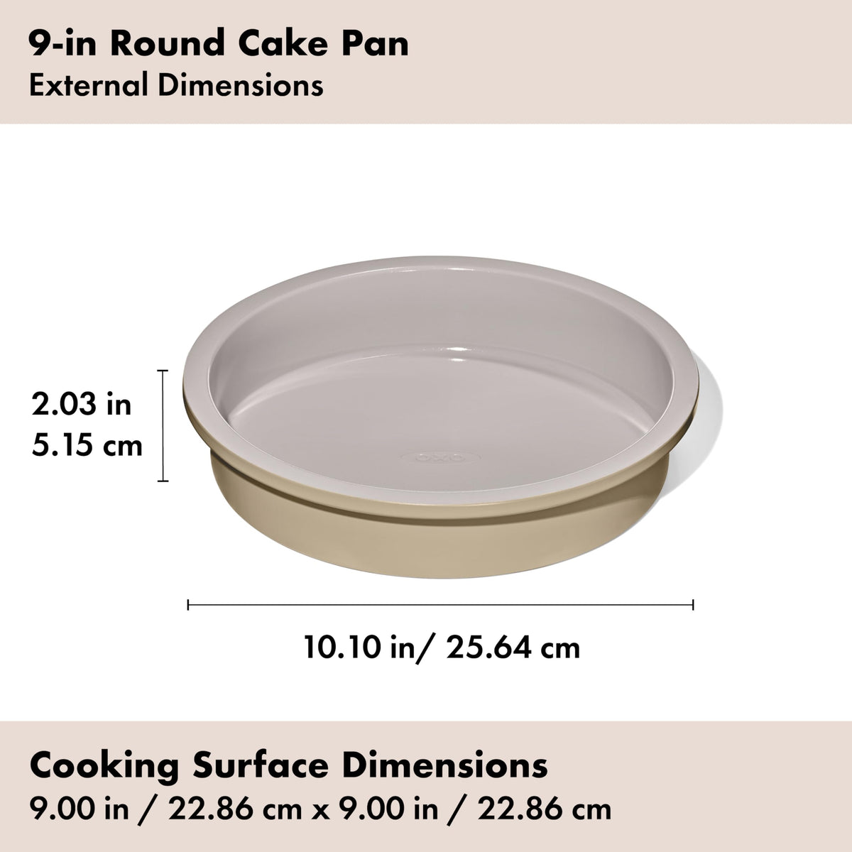 OXO Good Grips dimension markings on top help you select the right pan quickly.