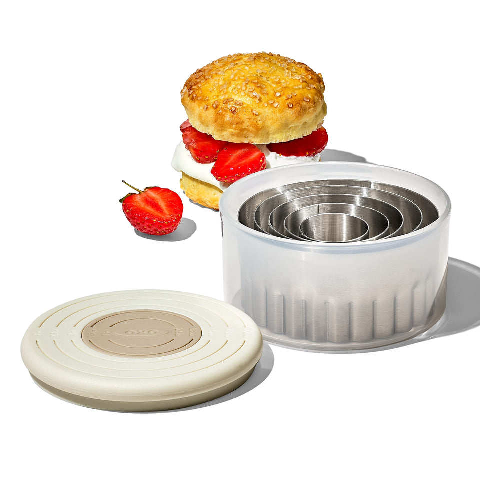 OXO Good Grips 1-inch double-sided cutter for precise cookies and even edges.
