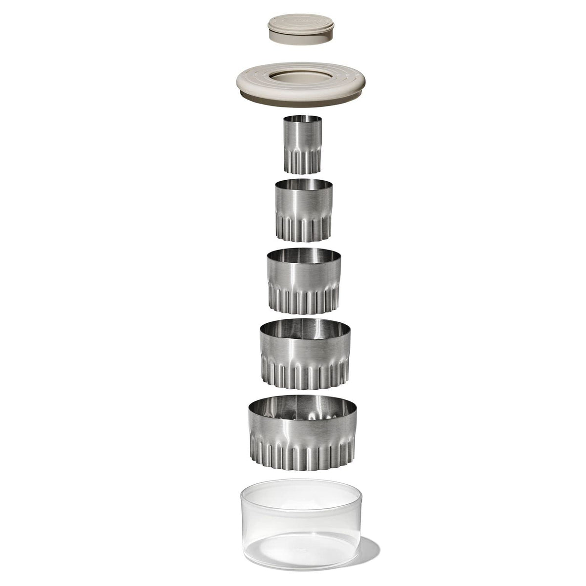 OXO Good Grips 2.5-inch cutter with scalloped edge for larger tarts.