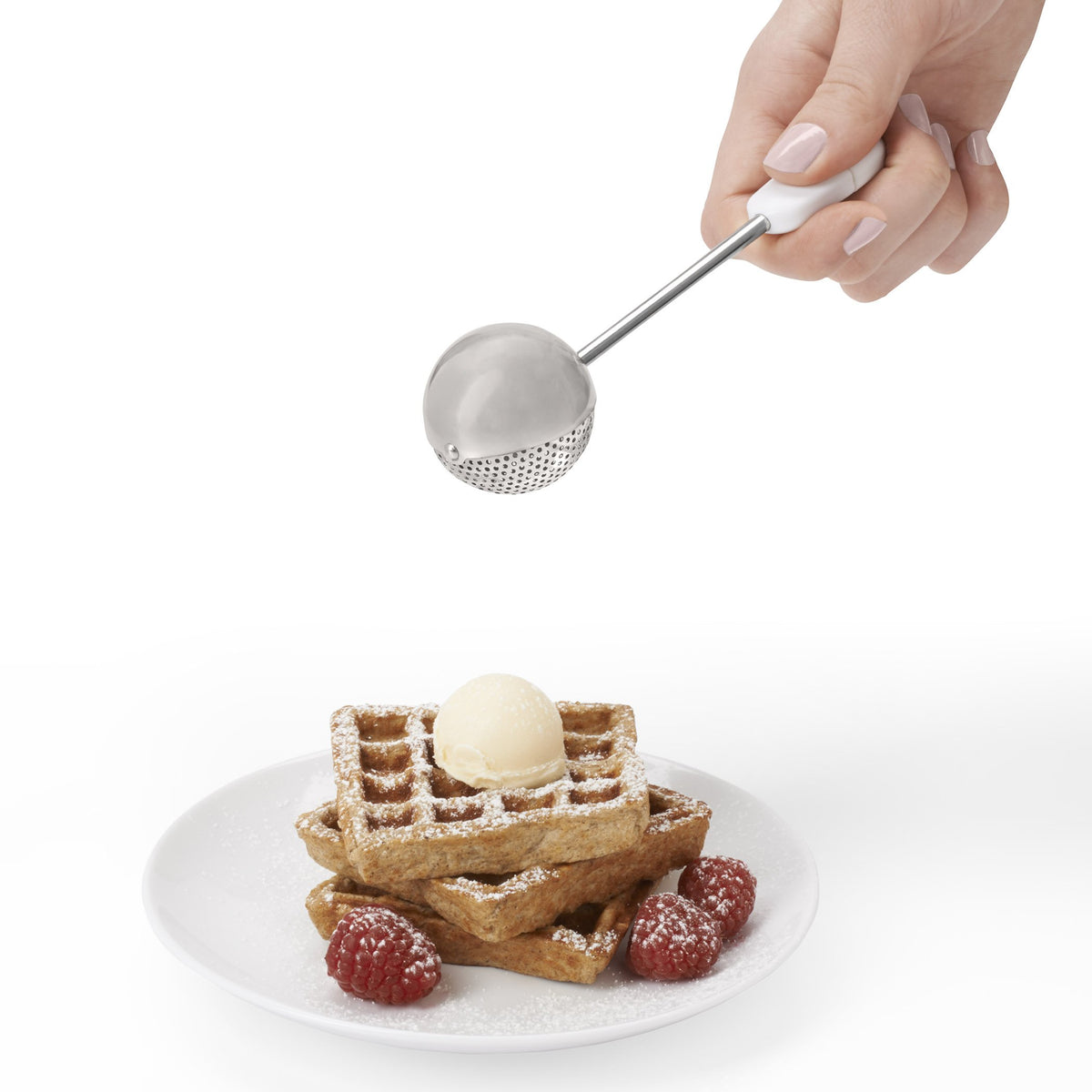 OXO Good Grips dusting wand fits in most flour containers for easy storage.