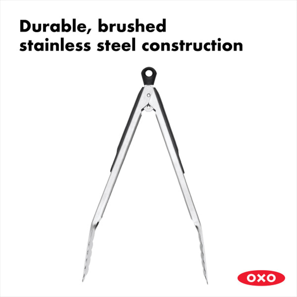 OXO Good Grips ergonomic palm design for reduced fatigue during cooking.