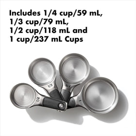 Clear etched measurement markings stay readable after washing.