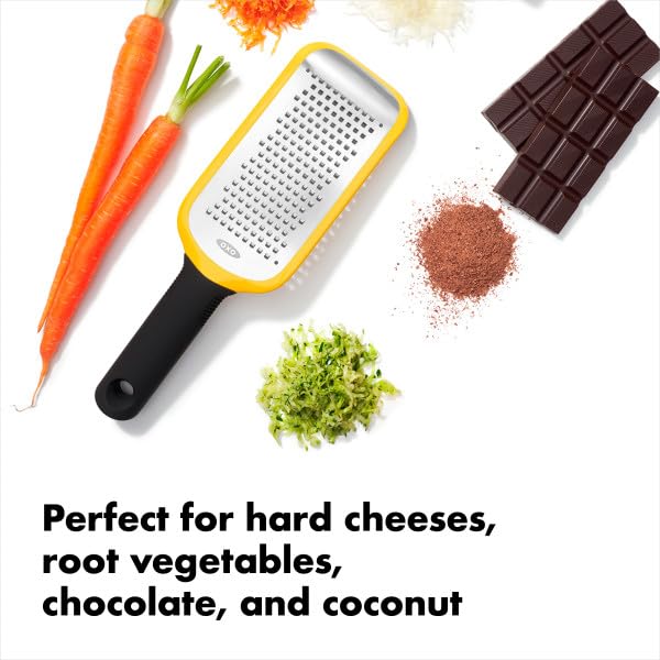 OXO Good Grips Etched Medium Grater non-slip feet provide better control