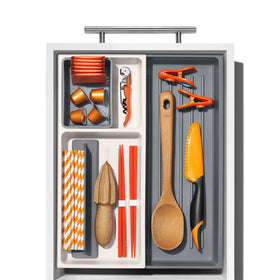 OXO Good Grips Expandable Drawer Organizer square corners for a tidy drawer