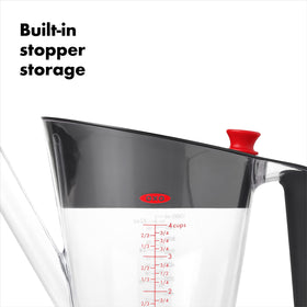 OXO Good Grips built-in stopper storage keeps the stopper with the strainer.