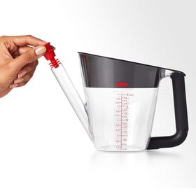 OXO Good Grips 4 Cup Fat Separator is dishwasher safe for easy cleanup.