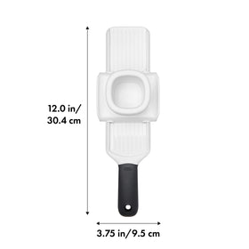 OXO Good Grips Garlic Slicer side view showing non-slip grip for stability