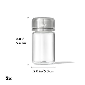 OXO Good Grips glass adjustable pepper shaker lid dials for controlled seasoning