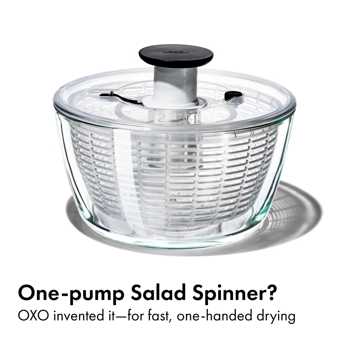 OXO Good Grips Glass Salad Spinner bowl doubles as a serving dish.