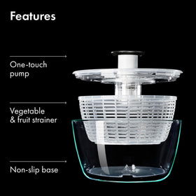 OXO Good Grips Glass Salad Spinner bowl transitions from prep to serving.