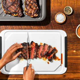 OXO Good Grips Grilling Prep & Carry System compact nesting design for easy storage.