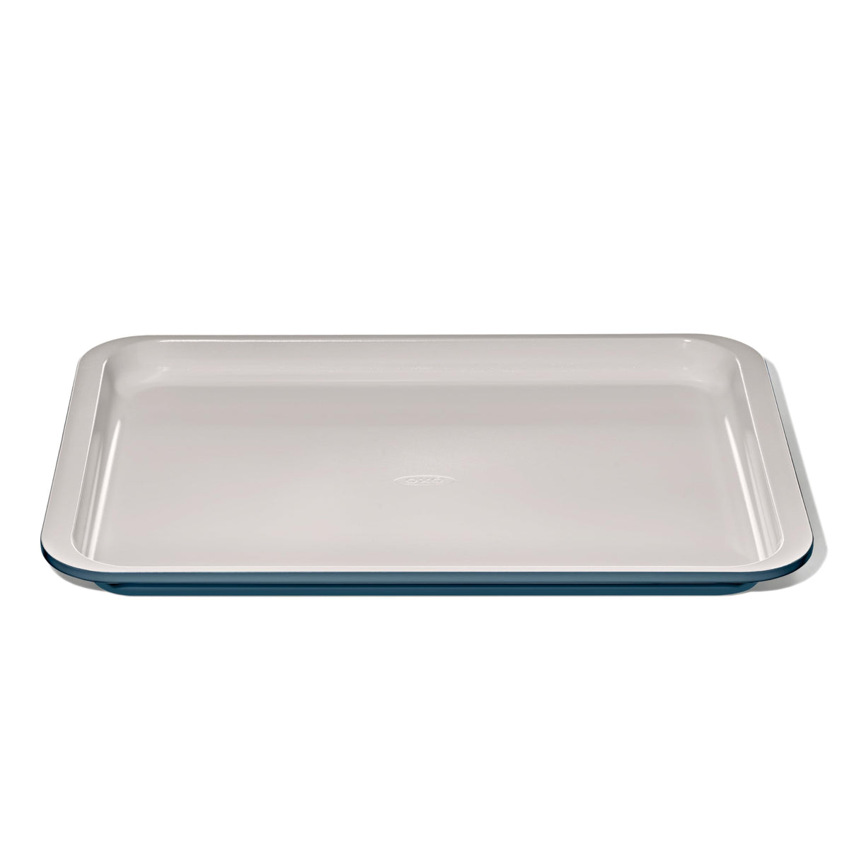 OXO Good Grips half sheet pan in storm blue for even baking and easy release.