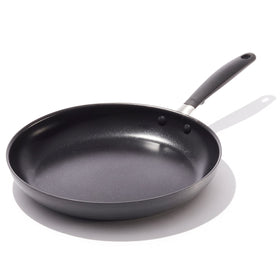 OXO Good Grips hard anodized pan, outer view showing even heat distribution.